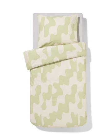HEMA Dekbedovertrek 140x200/220cm zacht katoen organisch, Verzenden, Nieuw, Groen