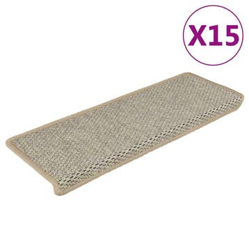 vidaXL Trapmatten zelfklevend 15 st sisal-look 65x21x4 cm, Verzenden, Nieuw