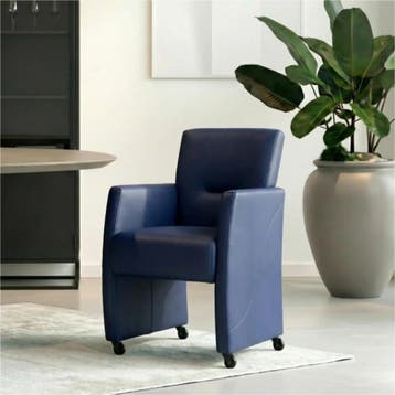 Set van 8 Leren eetkamerstoelen Pleasure - Toledo Kobalt, Ophalen of Verzenden, Nieuw, Leer