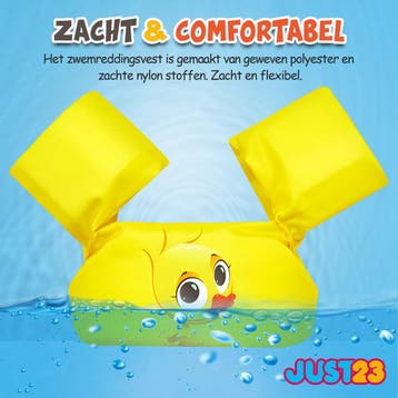 JUST23 Puddle Jumper Gele Eend - Verstelbare Zwembandjes -, Ophalen of Verzenden, Zo goed als nieuw