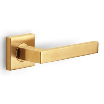 Deurklink BASICS BSQ2-G op vierkant rozet PVD mat goud, Verzenden, Nieuw