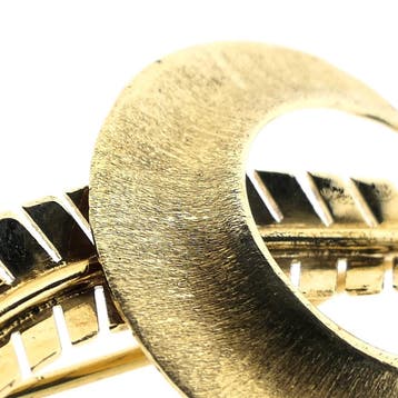 Gouden broche met parel, Sieraden, Tassen en Uiterlijk, Broches, Gebruikt, Ophalen of Verzenden, Met edelsteen, Goud