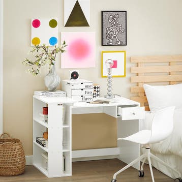 2dekans | SoBuy FWT35-W Bureau Werktafel Computertafel -, Ophalen of Verzenden, Zo goed als nieuw