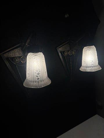 P.Maynadier - Wandkandelaar (2) - Art Deco wandlamp met twee