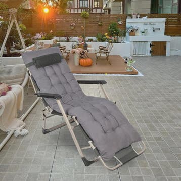 Klapbare Ligstoel voor Tuin en Terras met Verstelbare Rugleu, Verzenden, Nieuw