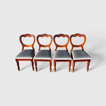 victoriaans - Eetkamerstoel (4) - Hout - Set van 4