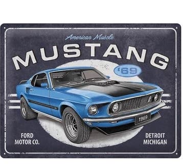 Ford Mustang 69 reclamebord, Ophalen of Verzenden, Nieuw