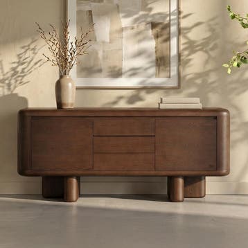 *WOONWINKEL* Dutchbone Herman Rond Vormig Dressoir Walnoot, Verzenden, Nieuw