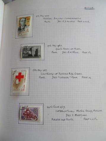 Rusland 1967/1971 - Russisch album met de hand geschreven,, Gestempeld