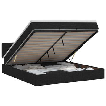 vidaXL Ottoman bed met matras met hoofdeinde Zwart 180 x 200, Verzenden, Nieuw, Zwart