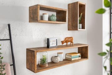 Stevige wandplank set van 3 HEMINGWAY 94cm bruin gemaakt van, Ophalen of Verzenden, Nieuw
