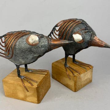 Jacek Drzymaa ( XX- XXI) - sculptuur, NO RESERVE- 2 BIRDS -, Antiek en Kunst