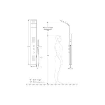 Rvs Douchekolom Bres + Thermostaatkraan 148X22Cm, Ophalen of Verzenden, Nieuw