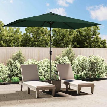 vidaXL Parasol rechthoekig 200x300 cm groen, Verzenden, Nieuw, 2 tot 3 meter