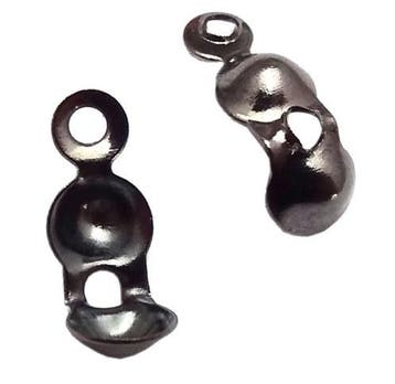 10 x Kalotjes 8 x 4mm Ø 2,4mm Ø 2,4mm Hematiet kleur (Nik., Ophalen of Verzenden, Nieuw, Kraal