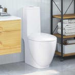 vidaXL Toilet rond afvoer onder keramiek wit, Verzenden, Nieuw