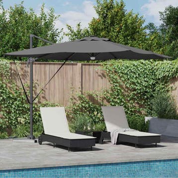 vidaXL Roma Parasol met LED-striplichten Antraciet 286 x 284, Verzenden, Nieuw, 2 tot 3 meter