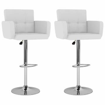 vidaXL Barstoelen 2 st kunstleer wit, Verzenden, Nieuw