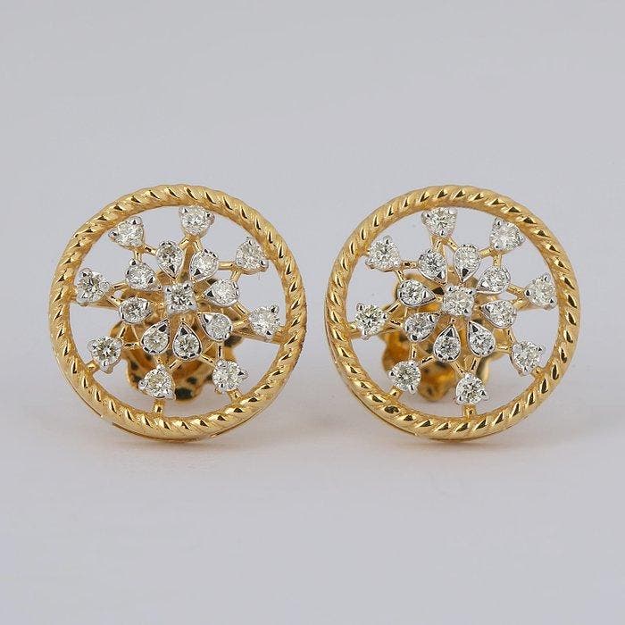 Zonder minimumprijs - Oorstekers - 14 karaat Geel goud -, Sieraden, Tassen en Uiterlijk, Antieke sieraden