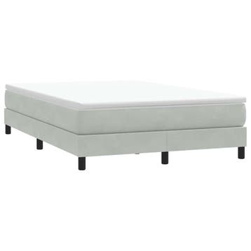 vidaXL Boxspring zonder matras fluweel lichtgrijs 160x210 cm, Huis en Inrichting, Slaapkamer | Bedden, Verzenden, Nieuw, Grijs