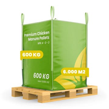 Kippenmestkorrels  (bigbag 600 kg – Voor 6000 m2), Verzenden, Mest