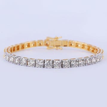 Zonder minimumprijs - Tennis armband - 14 karaat Geel goud -, Sieraden, Tassen en Uiterlijk, Antieke sieraden
