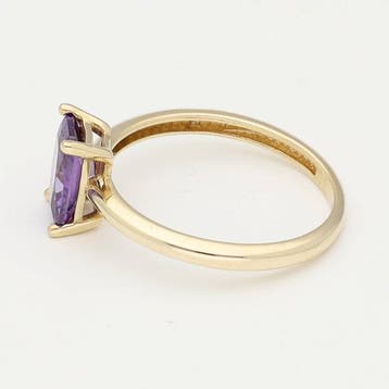 Zonder minimumprijs - Ring - 14 karaat Geel goud - Amethist., Sieraden, Tassen en Uiterlijk, Ringen, Nieuw