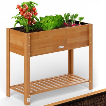 Verhoogd bed acaciahout FSC®-gecertificeerd 100x40x84cm, Verzenden, Nieuw