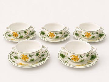 Villeroy & Boch - Set soepkommen (5) - Geranium - Porselein, Antiek en Kunst