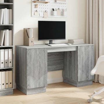 vidaXL Bureau Grijs sonoma 142,5 x 50 x 75 cm Bewerkt hout, Huis en Inrichting, Verzenden, Nieuw