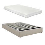 Tweepersoonsbed Nola met matras linnen 200x140 cm beige [en., Verzenden, Nieuw