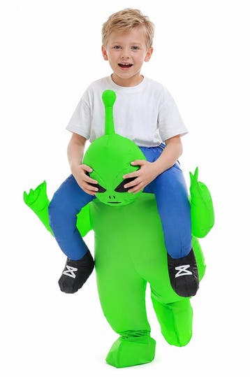 KIMU® Opblaas Kostuum Kinderen Gedragen op Nek van Alien 122, Ophalen of Verzenden, Nieuw
