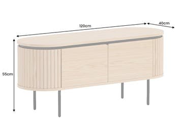 TV-bord ATELIER 120 cm naturel eikenhoutlook met zwarte, Ophalen of Verzenden, Nieuw