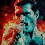 David Law - The Showman V - Freddy Mercury- Format XL 60x60, Antiek en Kunst