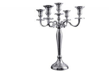 Kandelaar MODERN BAROK 40cm zilveren 5-armige kroonluchter, Ophalen of Verzenden, Nieuw