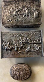 Sigarettendoos (3) - .835 zilver - Lot van 3 tafel accessoir, Nieuw