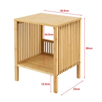 Nachtkast Varde 50x38,5x33 cm set van 2  bamboe [en.casa], Verzenden, Nieuw