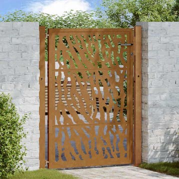 vidaXL Poort met sporenontwerp 100x150 cm weervast staal, Verzenden, Nieuw