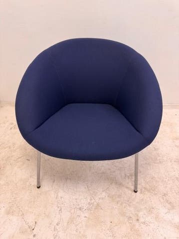Walter Knoll 369 design fauteuil donkerblauw, Kantine of Aula, Ophalen of Verzenden, Gebruikt, Stoel
