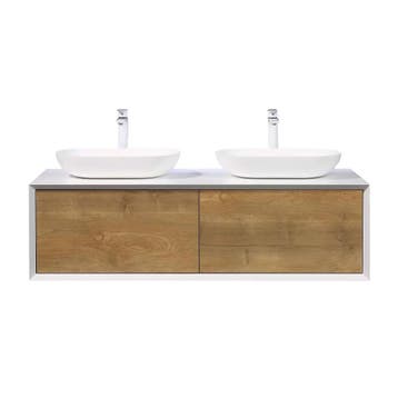 Badkamermeubel Fiona 140cm wasmeubel eiken met twee, Verzenden, Nieuw