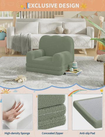 2-in-1 Kinderfauteuil & Sofa: Zacht, Opvouwbaar en Comfortab, Verzenden, Nieuw