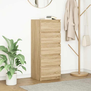 vidaXL Dressoir met lades 37,5x35x99 cm spaanplaat sonoma, Verzenden, Nieuw, Overige houtsoorten