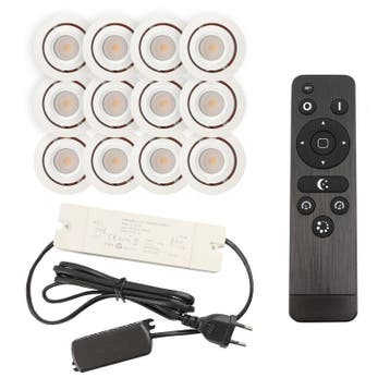 12 kantelbare veranda spots Rona, IP44, met aansluitset en, Ophalen of Verzenden, Nieuw