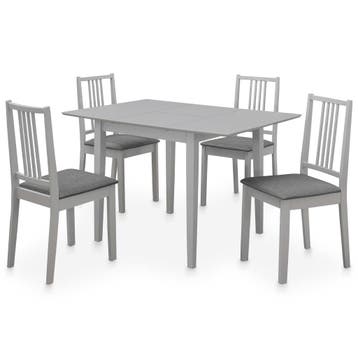 vidaXL 5-delige Eethoek MDF grijs, Verzenden, Nieuw