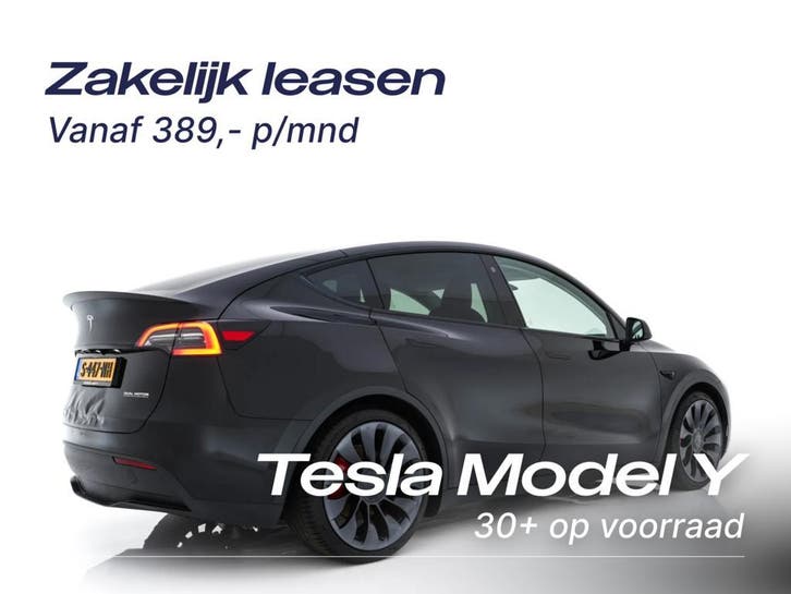 Tesla Model Y | Zakelijk Leasen vanaf 389,- p/mnd, Auto's, Tesla, Lease, Automaat, Financial lease, Model Y, Elektrisch, ABS, Achteruitrijcamera