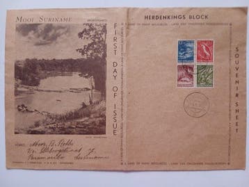 Suriname 1929/1968 - Surinaamse FDCs inc voorlopers, Gestempeld