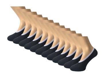 12 paar Footies - SQOTTON - Platte naad - Zwart-Wit, Verzenden, Nieuw