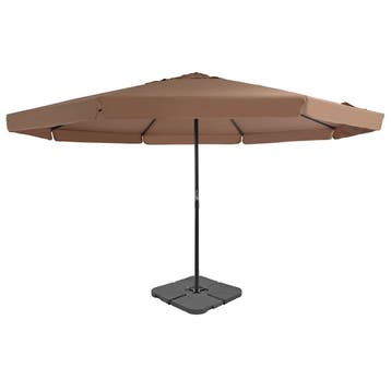 vidaXL Parasol met draagbare voet taupe, Verzenden, Nieuw, Meer dan 4 meter