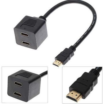 HDMI Male to 2 HDMI Female Y Splitter Adapter Cable, Ophalen of Verzenden, Nieuw