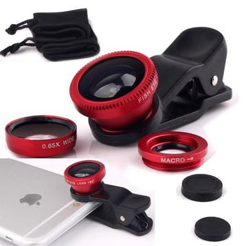 DrPhone PiX 3-in-1 Fish Eye Lens Kit - 180° Macro & Groothoe, Verzenden, Nieuw